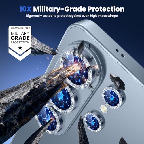 Image of WSKEN for Samsung Galaxy S26 Ultra Camera Lens Protector - Ultra Thin Case Friendly, 9H Shatterproof Tempered Glass with Anti Scratch Metal Circle Camera Screen Protector Cover Accessories, Glitter Blue