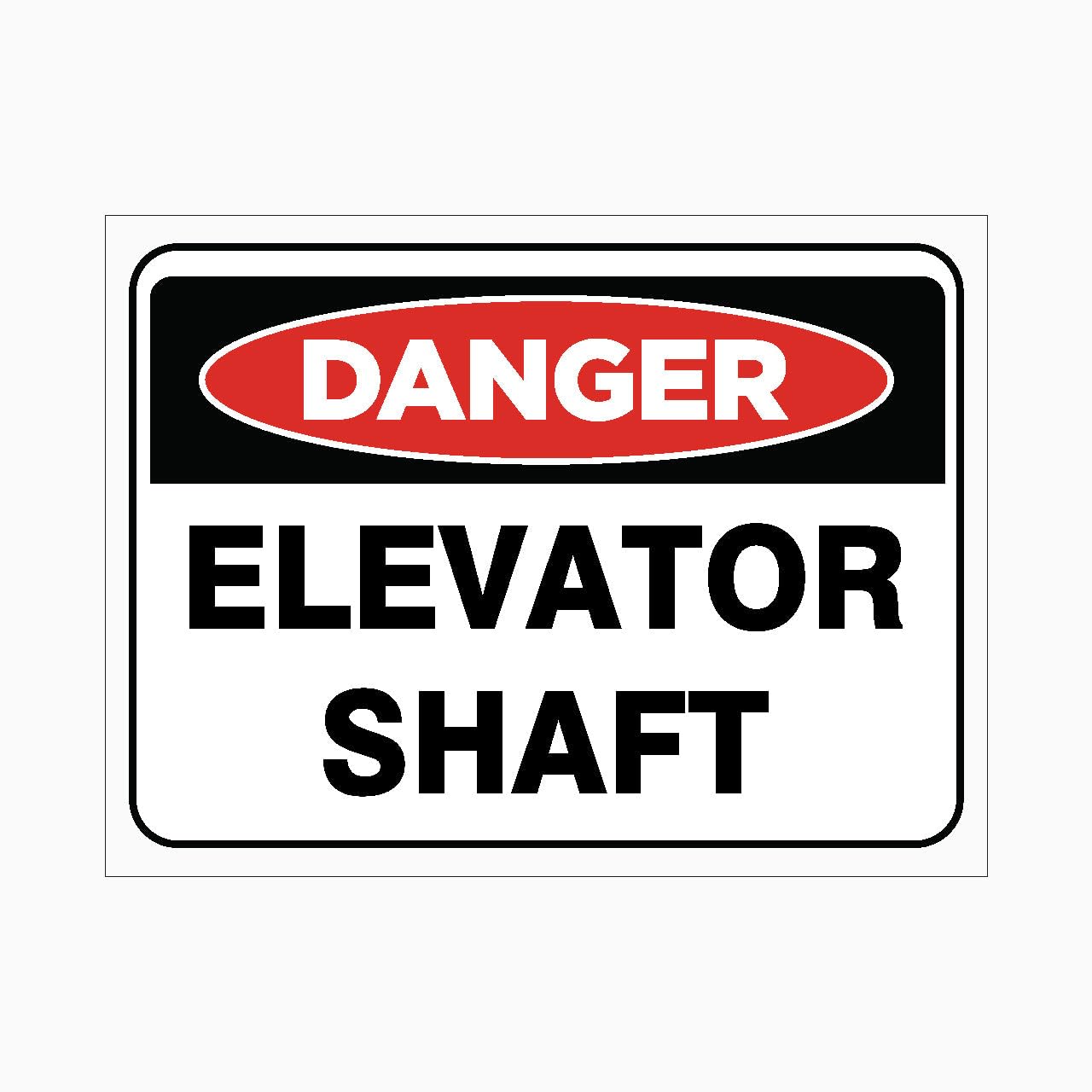 DANGER ELEVATOR SHAFT Sign, 12x8 Metal Tin Sign, Danger around elevator shaft.