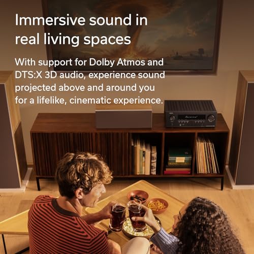 Image of Denon AVR-S980H 7.2-Channel Receiver, Built in Bluetooth and Wi-Fi Plus HEOS Multi-Room Streaming, Dolby Atmos & DTS:X. 90 WPC, 8K /60Hz & 4K /120Hz Video Support, HDMI eARC, Amplifier for Home Audio