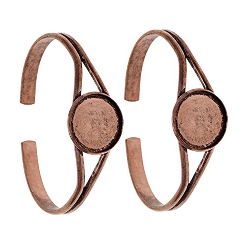 Preisvergleich Produktbild sharprepublic 2X Retro Armreif Basis Armband Cabochon Einstellung DIY Schmuckherstellung Zubehör