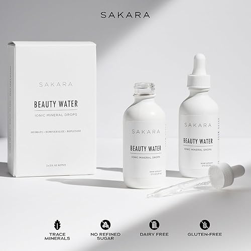 Miniatura 7 de Sakara Gotas de agua de belleza botellas de 2 a 2 onzas 60 porciones  Minerales iónicos para hidratación colágeno y queratina equilibra el pH reduce