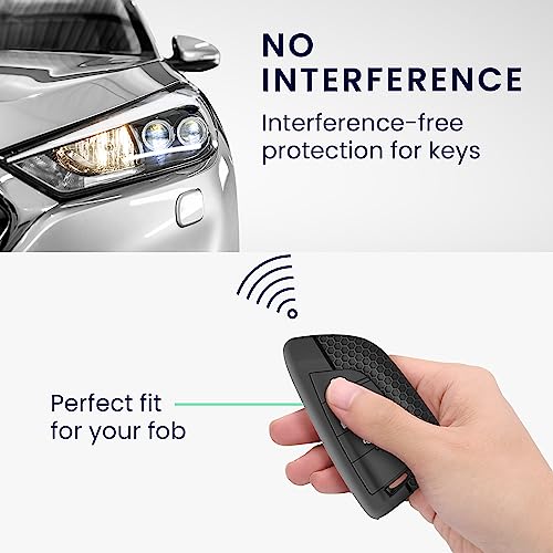 kwmobile Car Key Cover - Compatible with BMW 3-Tasten Smart Key Autoschlüssel - Silicone Protective Case - Grey/Black - Image 3
