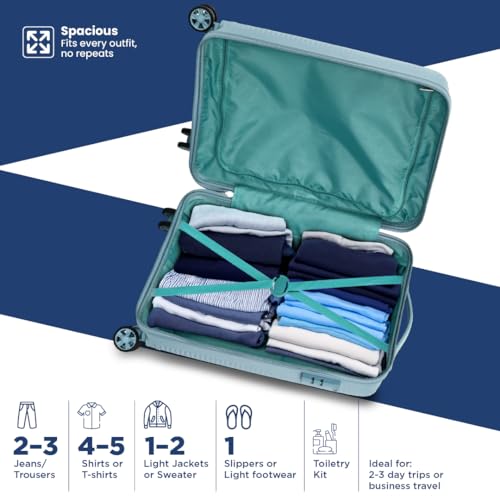 Image of KAMILIANT by American Tourister Selva|Cabin Trolley Bag Small Size (56 cms) for Travel| Hard Case Polypropylene (PP) Suitcase|360 8-Wheel Spinner Luggage Trolley|Combination Lock|Stone Blue