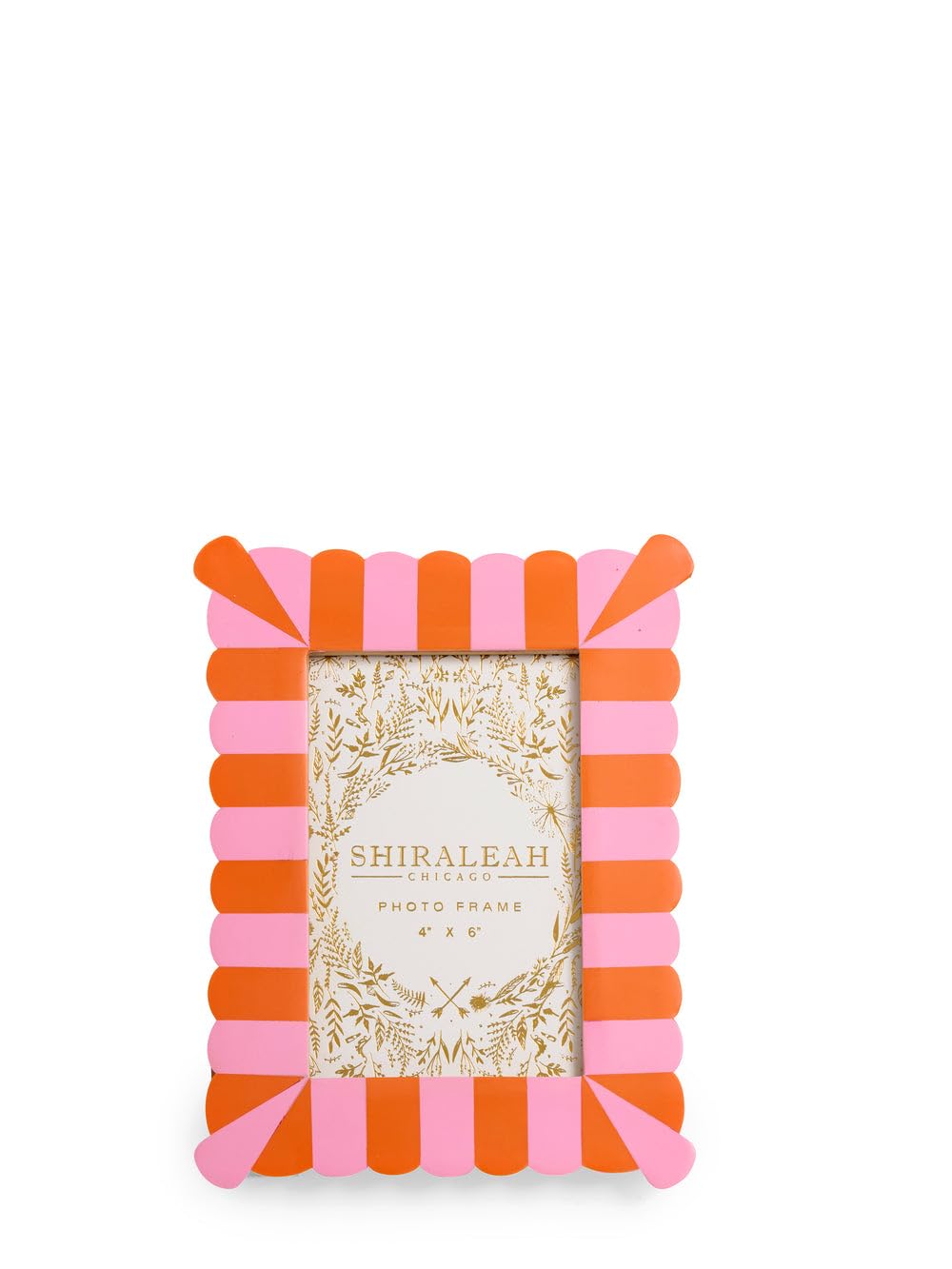 Cadre photo festonné viva orange de Shiraleah pour salon chic