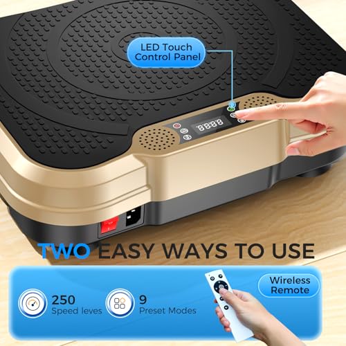 Image of Vibration Plate Exercise Machine,Vibration Plate for Lymphatic Drainage Power Vibration Plate Machine Support 450 Lbs 250 Adjustable Speeds,Vibrating Plate Shake Plate Weight Loss