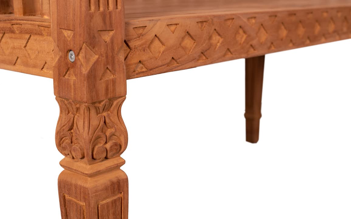 Banc Exterieur MR. DEKO Newport Banc De Jardin En Teck | Avec Dossier | Banc Banc En Bois