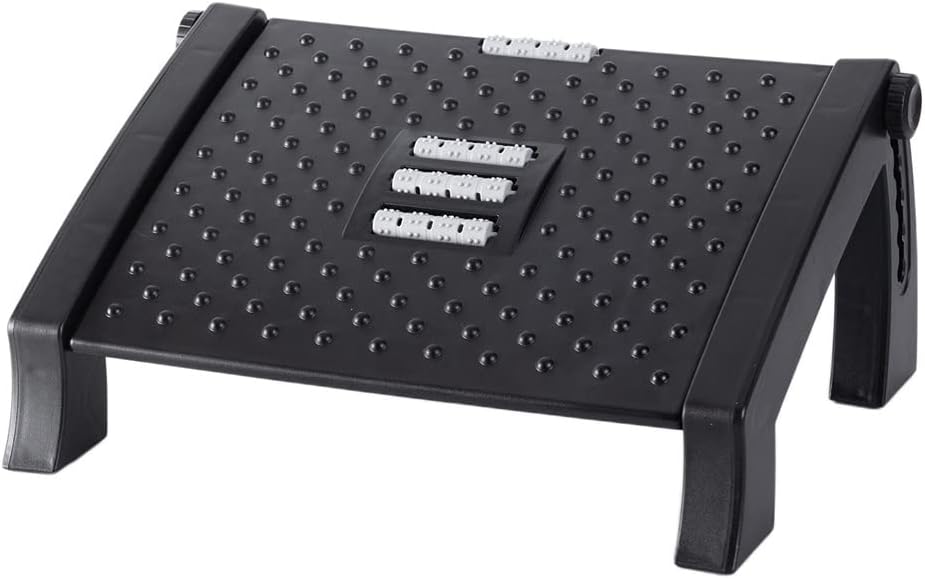 Foot Rest Office Ergonomic Under Desk Adjustable Height Angle Footrest Tilted Computer Stool Stand