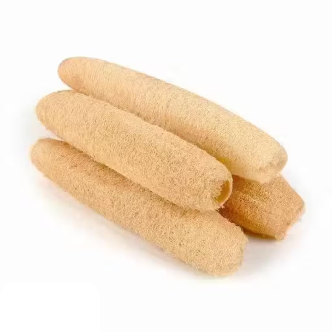 Natural Loofah Bath Scrubber for Men & Women | Double Side Soft & Hard Scrubber for Daily Bath | Pack of (4) Size : 15 Cms Long-image-42