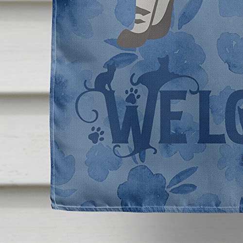 Drapeau de jardin en canevas avec chat de race grand format multicolore