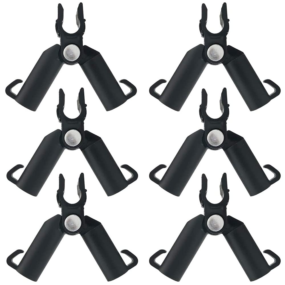 Cenpek Eggplant 6 Pack Adjustable Plant Plastic Connector For Plant Stakes 0-70 Degrees Connecting Tubes Supports Tomatoes Cucumber Fences Beans Vegetable Climbing