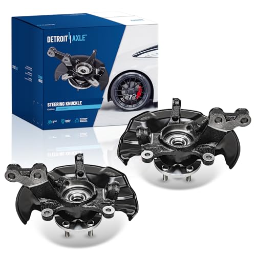 Image of Detroit Axle - 2pc Front Steering Knuckles for 09-13 Toyota Corolla Matrix, 2 Steering Knuckles & Wheel Bearing Hubs Assembly 2009 2010 2011 2012 2013 Replacement