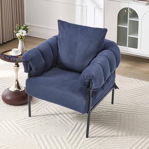 Sillón Plegable Terciopelo Azul miniatura 1