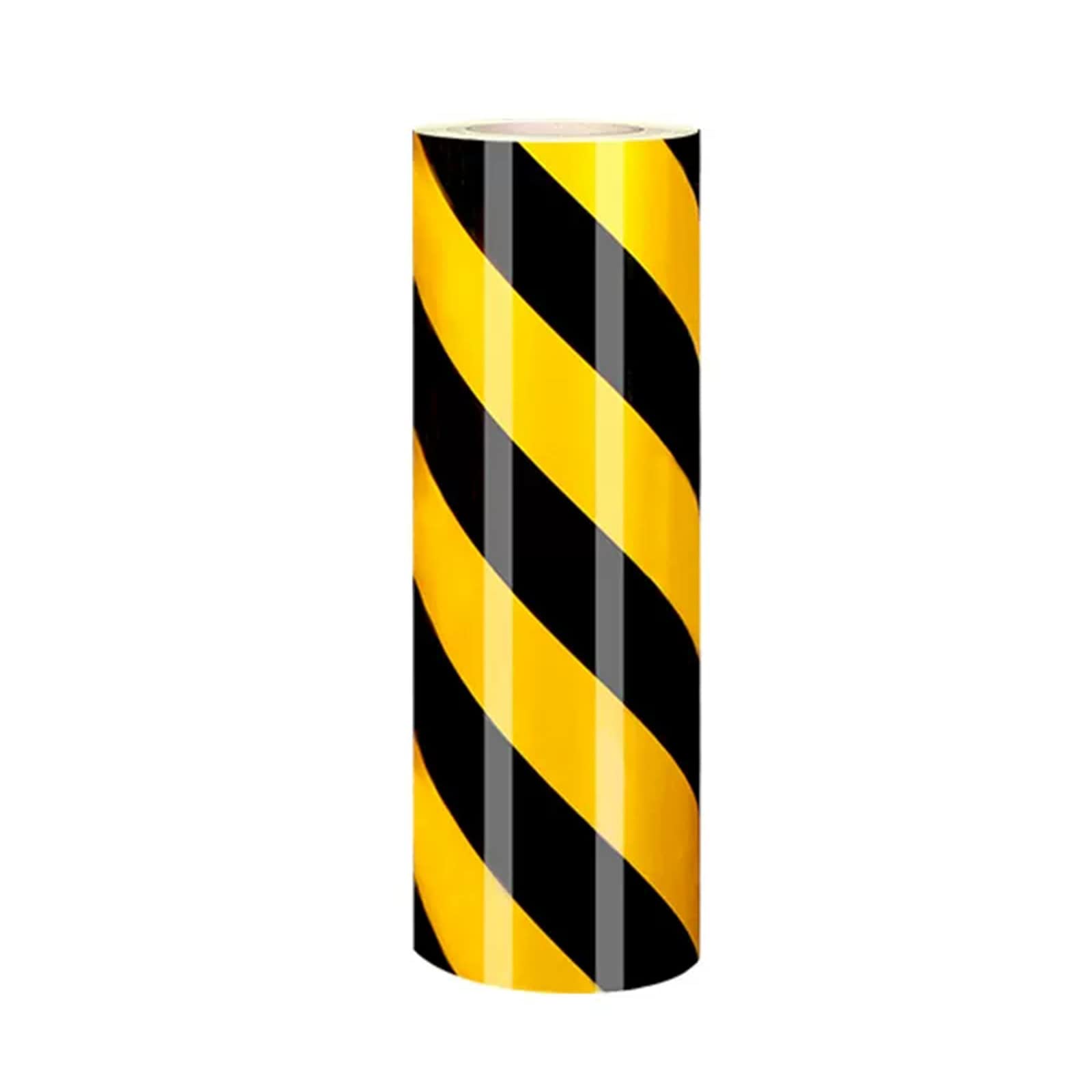 Reflektierende Aufkleber, Sicherheitszeichenband, Reflektierendes Klebeband, Sicherheitsmarkierungsband, Straßenband, wasserdichtes, gut sichtbares schwarz-gelbes Köperband, Reflektor-Sicherheitsband