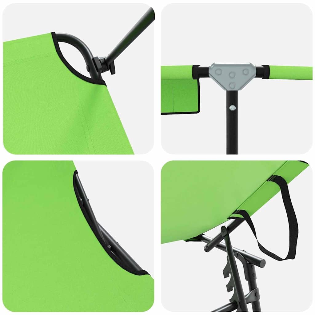 Klappbare Sonnenliege 2er Set, Gartenliege mit Verstellbarer Rückenlehne, Campingliege für Outdoor, Terrasse & Garten, aus Oxford-Gewebe, Grün, 190 x 57 x 81 cm