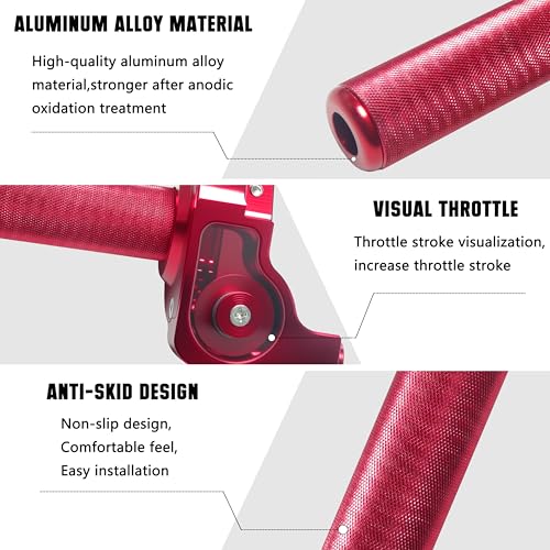 Image of Motorcycle Throttle Assembly,7 /8 inch Quick Twist Throttle Grips with Throttle Cable Aluminum Alloy Universal for CRF KLX SSR TTR 110 125 150 250cc Dirt Pit Bike ATV Mini Bike