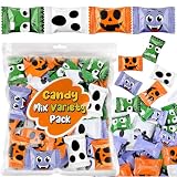 Naucoos 150 Pcs Halloween Candy Individually Wrapped - Chewy Milk Mints with Spooky Cute Character Wrappers, Bulk Halloween Party Favors for Trick or Treat, Candy Bowls, Classroom Goodie Treat Bags