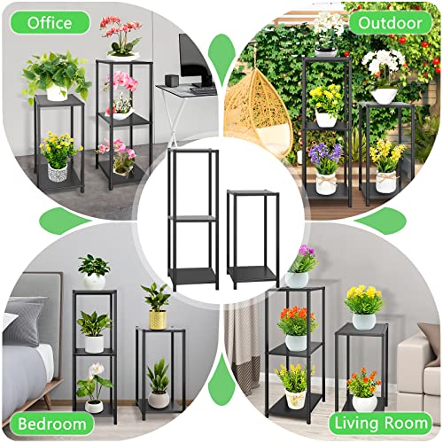 Flibaluly Tall Plant Stand Indoor, Black Metal Plant Stands Indoor Combination Flower Pots Planter Stand For Corner Living Room Garden Balcony #TOP5