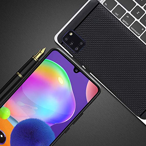 Image of HELLO ZONE Exclusive Dotted Matte Finish Soft Rubberised Back Case Cover for Samsung Galaxy A31 - Black