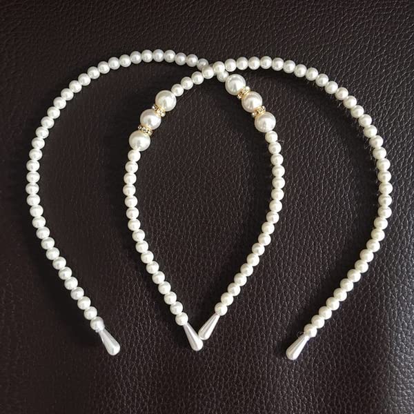 KIYAN 2 Piece Sparking Crystal Rhinestone Pearl Headband Silver Wedding Party Tiara Hair Band for Girls (B09TXFC8CL) Amazon Price History, Amazon Price Tracker