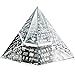 Waltz&F 60mm Crystal Pyramid Figurine Collectible,Glass Pyramid Paperweight with Egyptian Silver Character