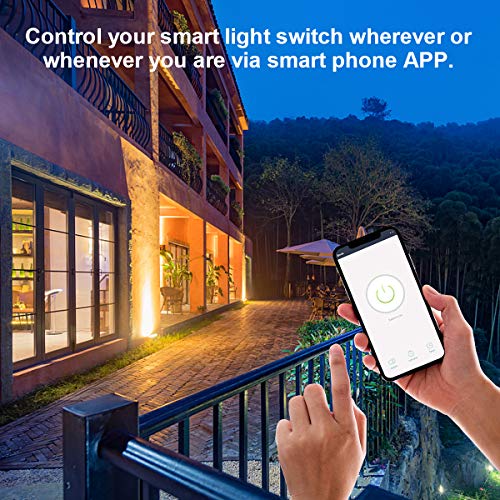 Smart Switch WiFi Light Switch No Hub Required, Light Switch Alexa Compatible with Google Assistant Requireds Neutral Wire,Timer Schedule, KULED K36 2Pack
