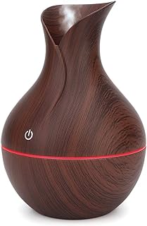 Essential Oil Diffuser, Akozon USB LED Ultrasonic Aroma Diffuser 7 Color Lights Essential Oil Diffuser Humidifier for Office Home Bedroom Living Room(Deep Wood Grain)