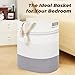 AINUOQI Laundry Basket with Handles - Blanket Basket & Hampers for Bedroom Aesthetic, Laundry Hamper & Blanket Storage for Living Room, Clothes Hamper, Tall, Large 17