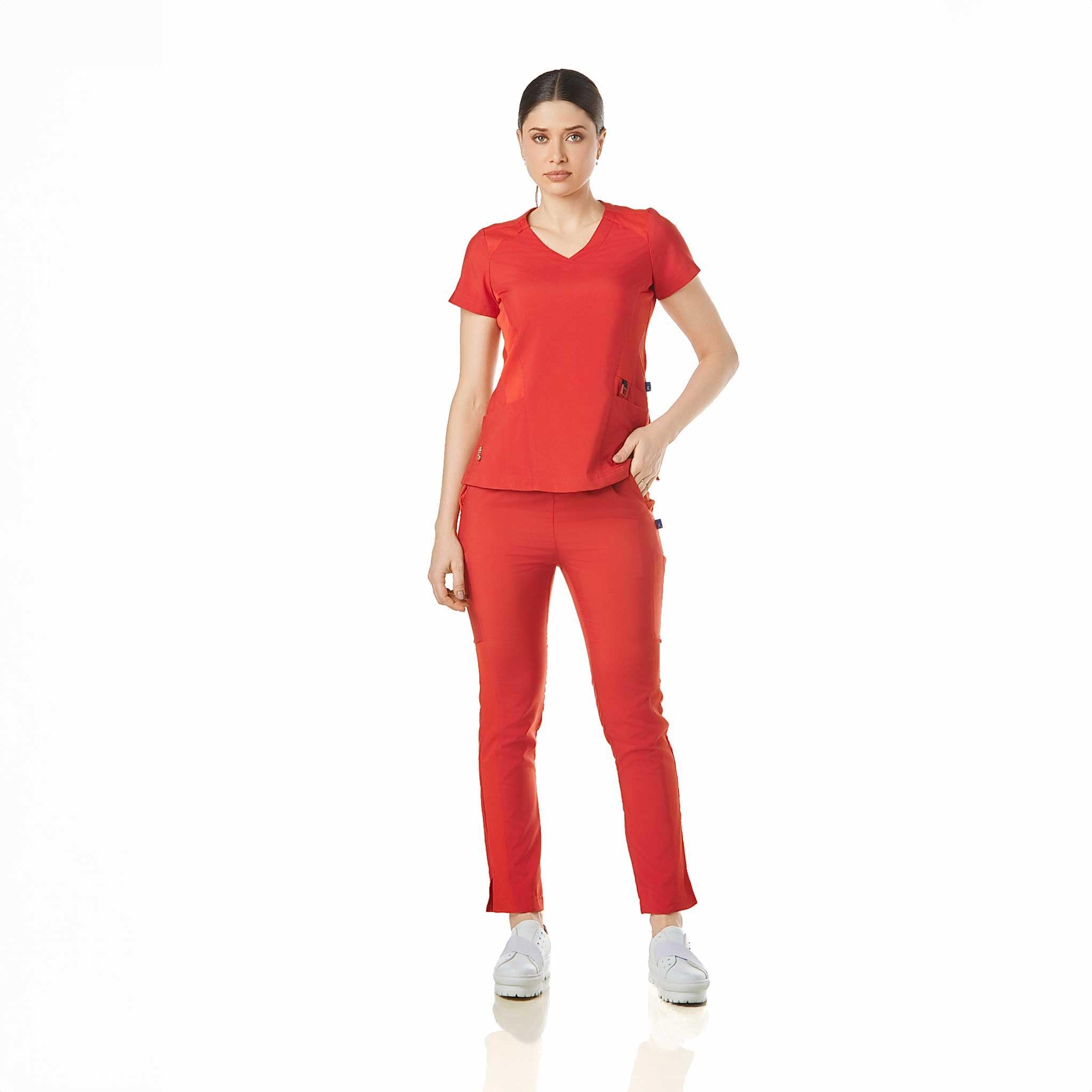GALLANTDALE Uniforme Sanitario de Mujer Miró Casaca Cuello V Regular Fit con y Pantalón Slim Fit Recto