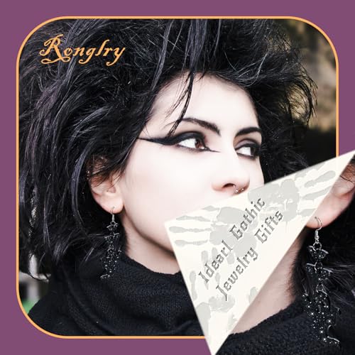 Ronglry Cute Halloween Earrings for Women Dangle Acrylic Black Gothic Earrings Goth Spider Earring Bat Ghost Earring Gothic Jewelry Accessories for Women Halloween Party Favors Decorations3