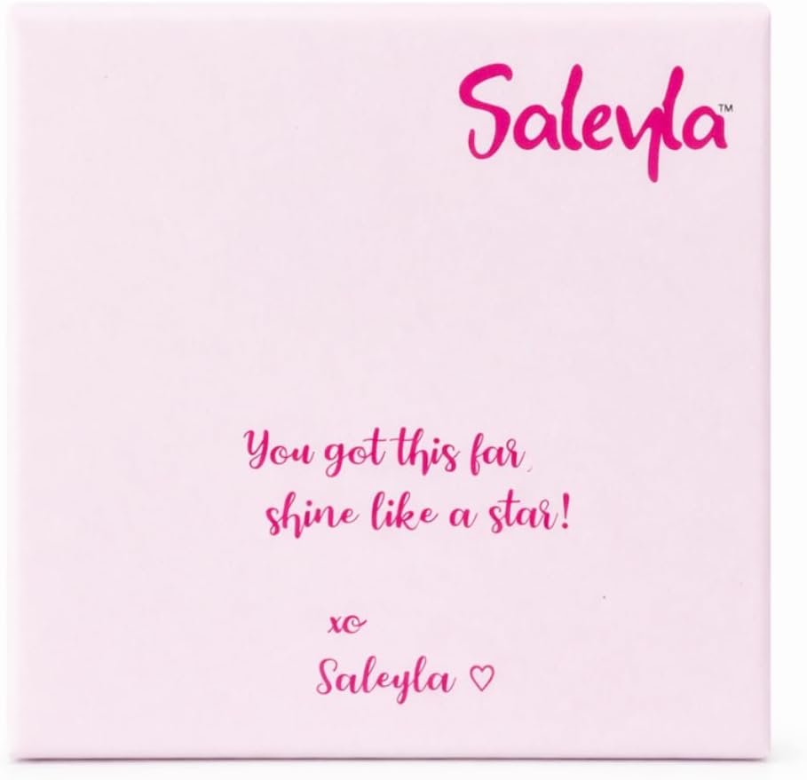 SALEYLA Competition Jewelry for NPC & Fitness Shows – Draping Earrings, Crystal Ring, 2 Stretch Bracelets & Pink Gift Box– Ideal Bikini Stage Accessories