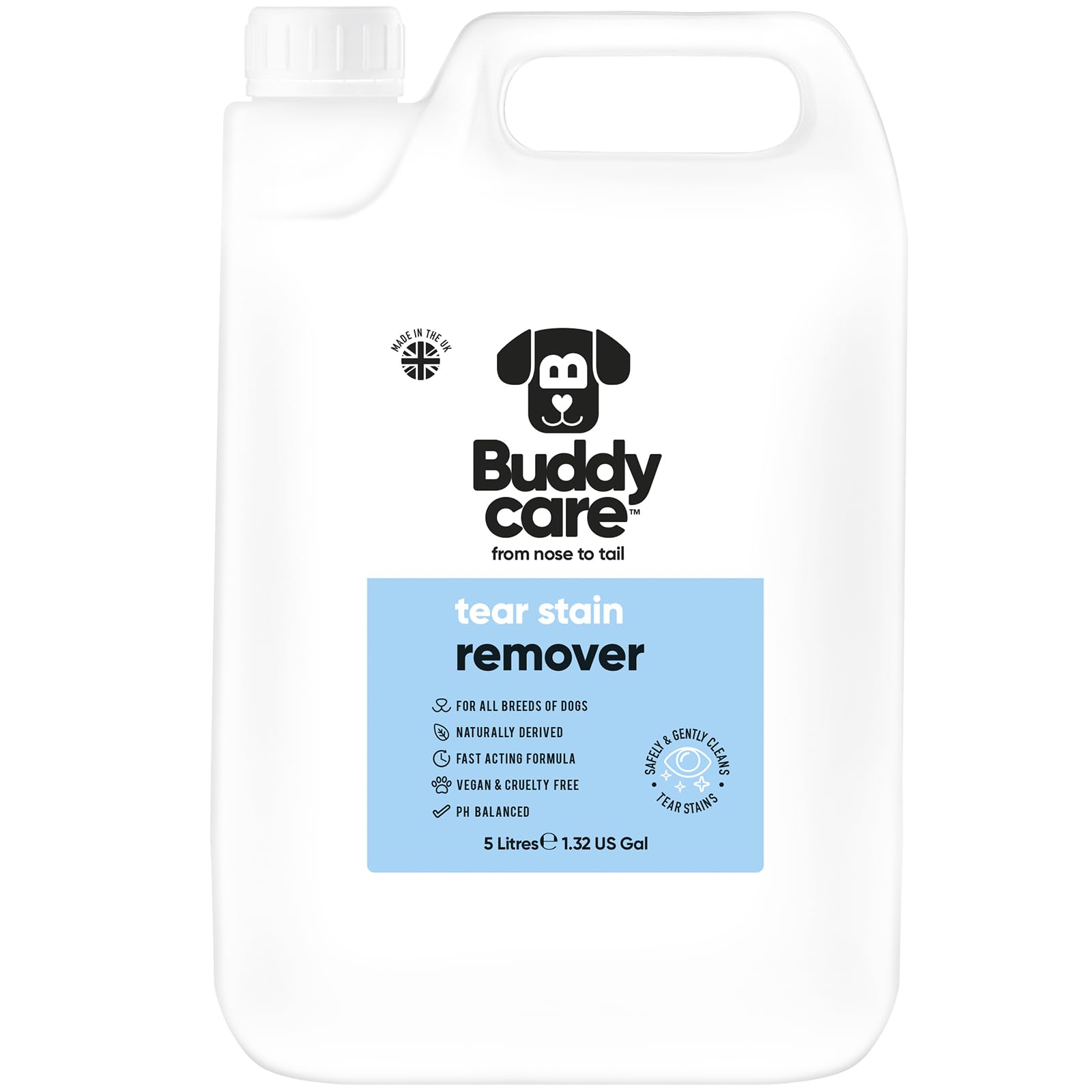 Détachant pour larmes de chien Buddycare 5L formule naturelle