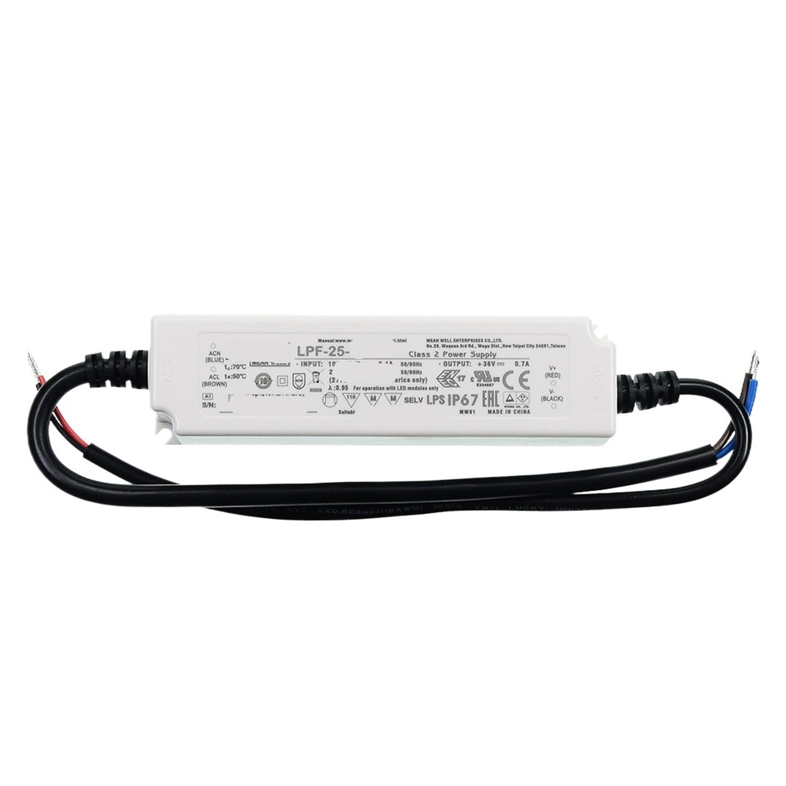 Alimentation LED LPF-25 12V boîtier plastique pour supprimer les scintillements