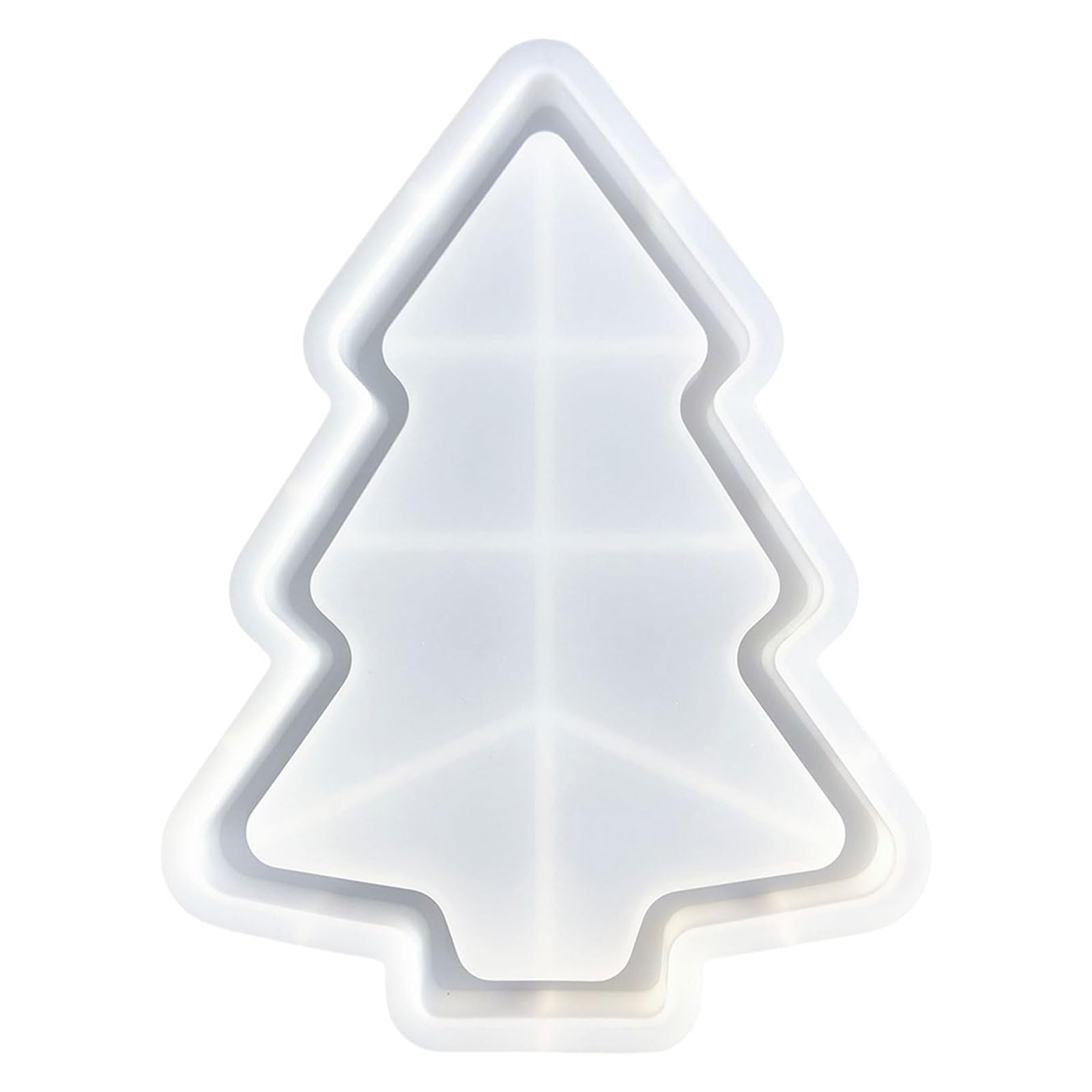 ZHOUYQX Silicone Serving Platter Mould Christmas Tree Shaped Dish Epoxy Resin Mold for Jewelry Storage Tray Making