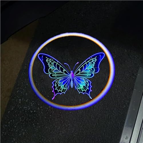 LYUQAPZ 2Pcs Car Door Projector Logo Light for Butterfly Cute, Universal Wireless Courtesy LED Ghost Shadow Lights Welcome Lamp Suitable fit All Models