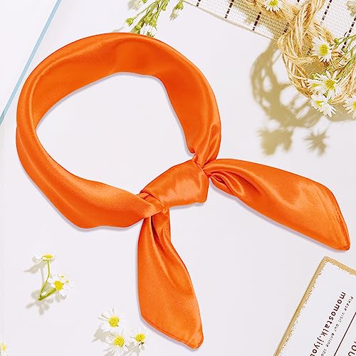 Chiffon Scarf Square Ribbon Neck Scarf Satin Scarf Handkerchief for Halloween Retro Women Girls Costume Accessory2