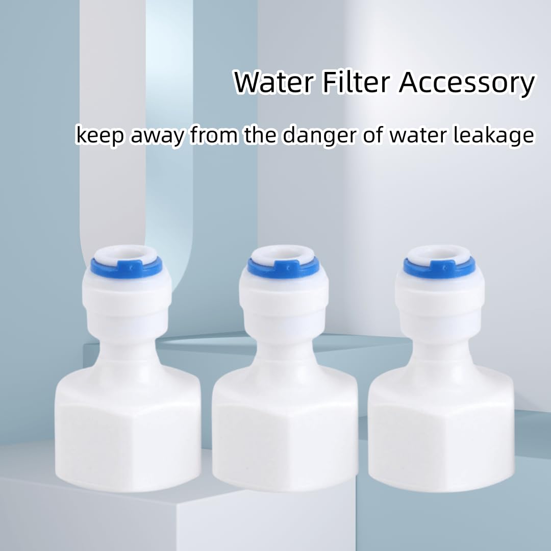 Zerodis szybkie złącze filtra wody, 6-częściowy filtr wody, połączenie filtra wody Connect G1 / 2 złączka systemu filtrów wody z gwintem wewnętrznym do kuchni