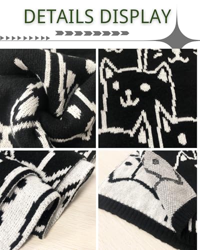 CORIRESHA Women's Cute Cat Scarf Elegant Winter Soft Warm Shawl Gift4