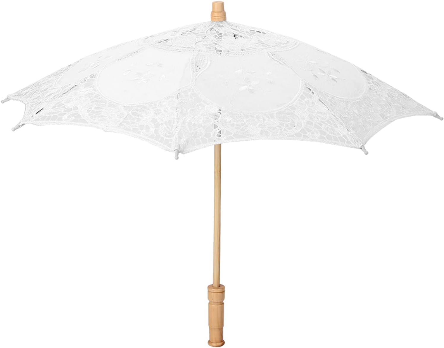 White Parasol, Handmade Lace Flower Embroidery Umbrella Bride Wedding Photography Props for Bridal Costumes Tea Party Decoration (Large 5x4.5cm/1.96x1.77in)