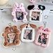EUBUY Plush Photocard Holder Furry Animal Keychain Photo Card Case Cute Rabbit Cartoon Cards Holder Protector ID Credit Card Bag with Keychain Campus Card Decorative Bag Type 1