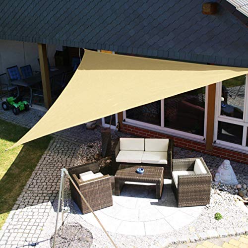 Yardwe Triangle Sun Sombra Vela Canopy Bloqueio UV para Pátios Ao Ar Livre Quintal Jardim Deck (Arei