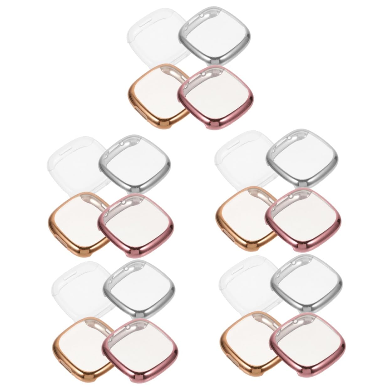 HOMSFOU 20stücke Sense TPU Schutzhülle Anti-Kratzer Uhren Schutzfolie Abnehmbarer Displayschutz Transparent Roségold Für Täglichen Gebrauch