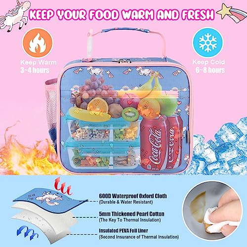 Homtibrm Insulated Lunch Bag, Kids Lunch Cool Bag with Adjustable Strap - Image 3