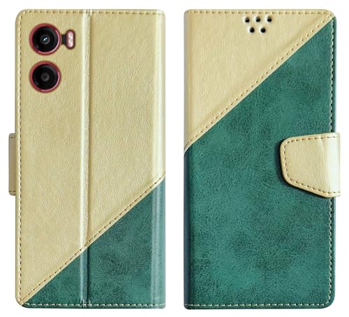 Image of SBMS Flip Cover for Motorola Moto G05 Back Cover Case with Magnatic Closure | Inbuilt Stand | Card & Money Pocket (MultiGreen)