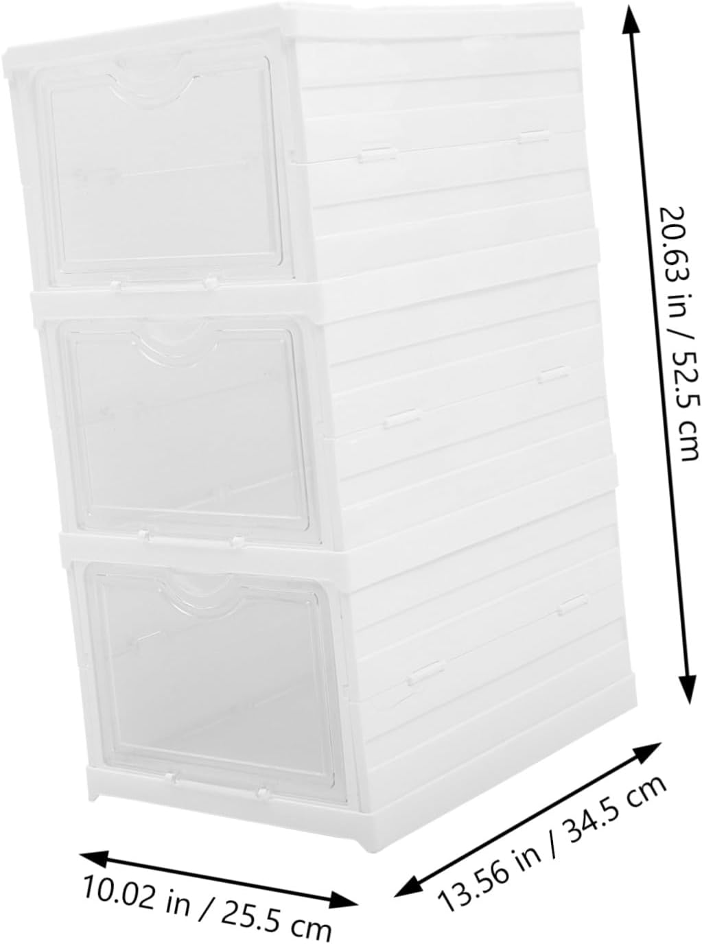 Clear Stackable Shoe Storage Boxes Transparent Foldable Organizer for Sports Shoes and High Heels with Lid for Closet and Entryway
