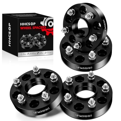 HHCSOP 5x4.75 Wheel Spacers 1.25 Inch with M12x1.5 Studs 70.1mm Hub Bore 1.25 5x120 Forged Wheel Adapters for Chevy S10 Pickup Camaro Chevy S10 Blazer Corvette Pontiac Firebird GMC Jimmy S15 Sonoma