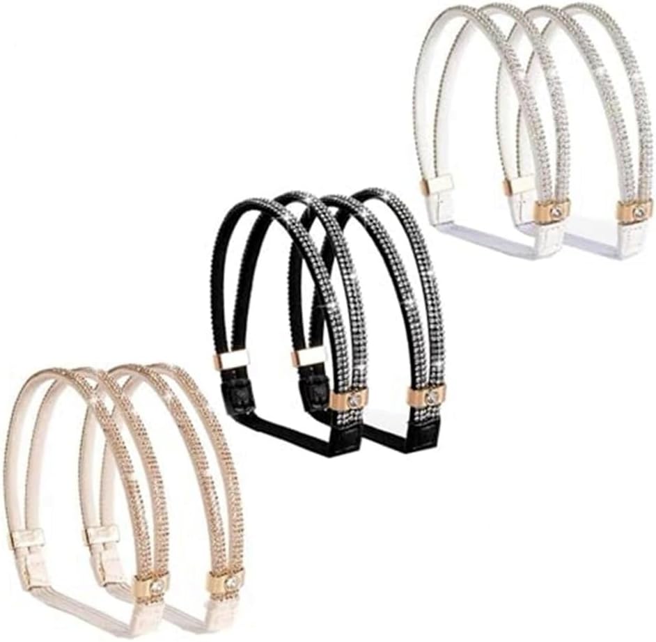 3 Pairs Shiny Shoe Laces for Heels & Slippers, Detachable Shoe Strap Belt Band for Holding Loose High Heels Pumps Elastic High Heels Shoe Straps Replacement Ankle Straps for Heels