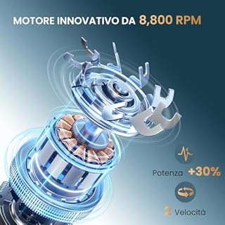 MAXGROOM PRO 7D Rasoio Testa Calva 2 Velocità 7500RPM & 8800RPM, 2026 Rasoio Elettrico Capelli Uomo Rasa Capelli Uomo a Zero Assoluto, Shaver Capelli, Regalo per Papà e Marito (Argento)