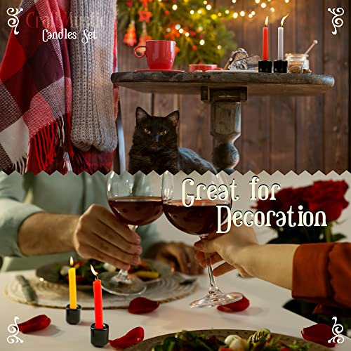 Spell Taper Candles Set For Witchcraft - 36 Colored Mini Ritual Chime Candle Sticks And 6 Black Holders - Supplies Tools For Prayer Meditation Metaphysical Wiccan Altar Chakra Healing Manifestation #TOP5