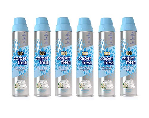 1001 Carpet Fresh Spray Soft Jasmine & Fresh Linen Fragrance, Hours Of Freshness, For Use On Carpets, Rugs & Upholstery, Pack of 6x 300ml Can