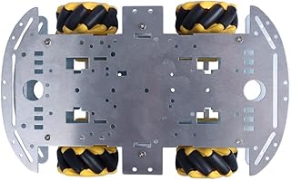 Warmzfh Smart Robot Car Kit Four-Wheel Smart Mecanum Wheel Single-Layer Aluminum Alloy Car Chassis DIY Assembly Kit Car Parts Accessories